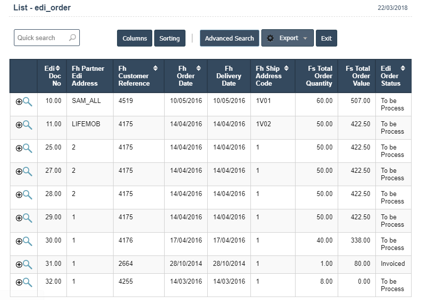 EDI Orders List | SRI Software